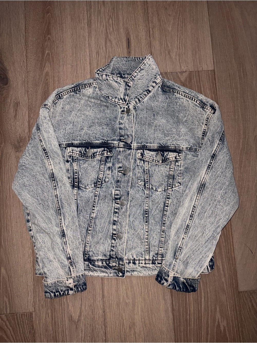 brand new nordstrom ashley vintage charm denim jacket large Acid Wash Light Blue